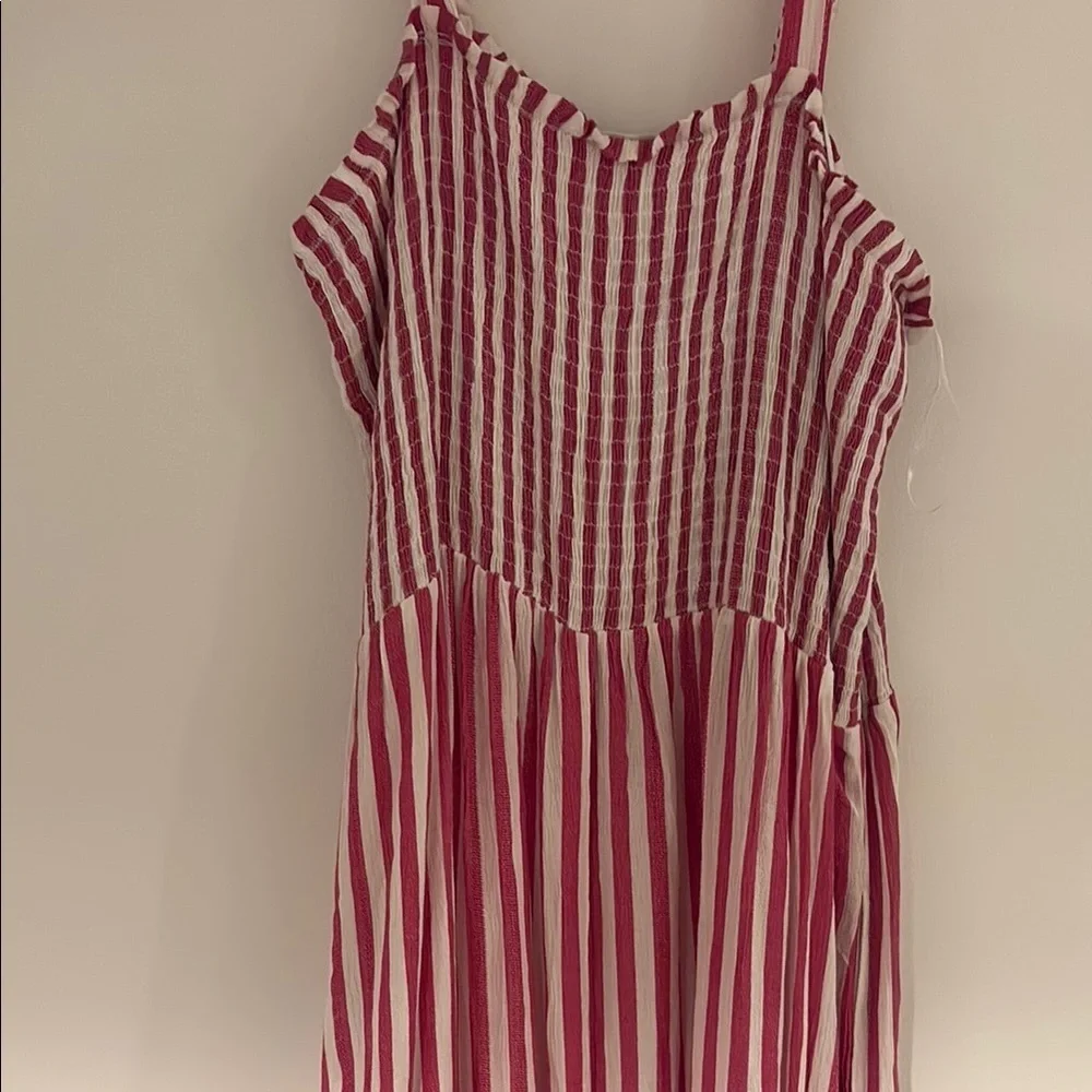Raviya Pink and White Striped Swim Coverup